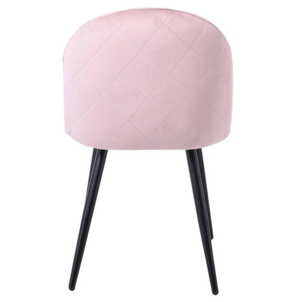 BELLA Καρέκλα Τραπεζαρίας, Μέταλλο Βαφή Μαύρο, Ύφασμα Velure Απόχρωση Dirty Pink 50x56x80cm - Image 5