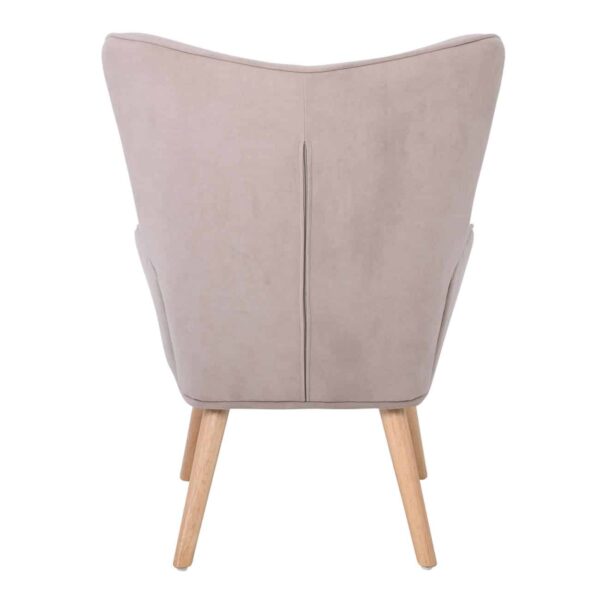 ALMA Πολυθρόνα - Μπερζέρα Σαλονιού - Καθιστικού Φυσικό Ύφασμα Velure Ανοιχτό Καφέ,K/D 69x76x97cm - Image 4