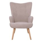 ALMA Πολυθρόνα - Μπερζέρα Σαλονιού - Καθιστικού Φυσικό Ύφασμα Velure Ανοιχτό Καφέ,K/D 69x76x97cm - Image 5