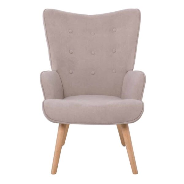 ALMA Πολυθρόνα - Μπερζέρα Σαλονιού - Καθιστικού Φυσικό Ύφασμα Velure Ανοιχτό Καφέ,K/D 69x76x97cm - Image 5