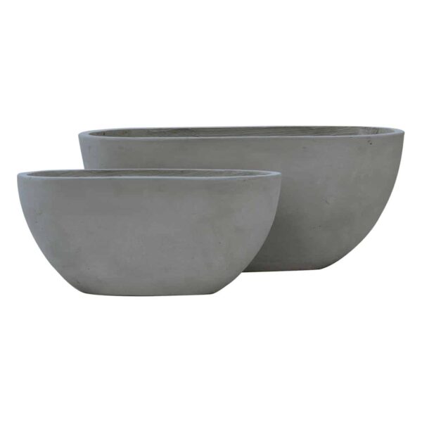 FLOWER POT-4  Set 2 τεμαχίων Cement Grey 56x27x26cm - 76x34x32cm - Image 2