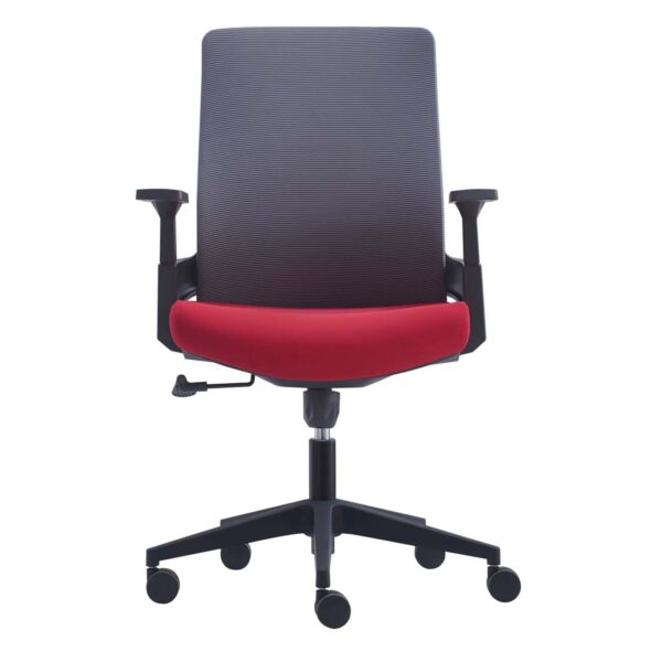 BF8950 Πολυθρόνα Γραφείου Mesh Γκρι, Ύφασμα  Μπορντώ 64x64x98/110cm - Image 3