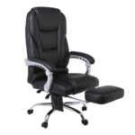 BF8550 Massage Relax Πολυθρόνα Γραφείου Διευθυντή, Βάση Χρώμιο με Υποπόδιο, Pu  Μαύρο 68x64-135x118/127cm - Image 3
