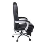 BF8550 Massage Relax Πολυθρόνα Γραφείου Διευθυντή, Βάση Χρώμιο με Υποπόδιο, Pu  Μαύρο 68x64-135x118/127cm - Image 4