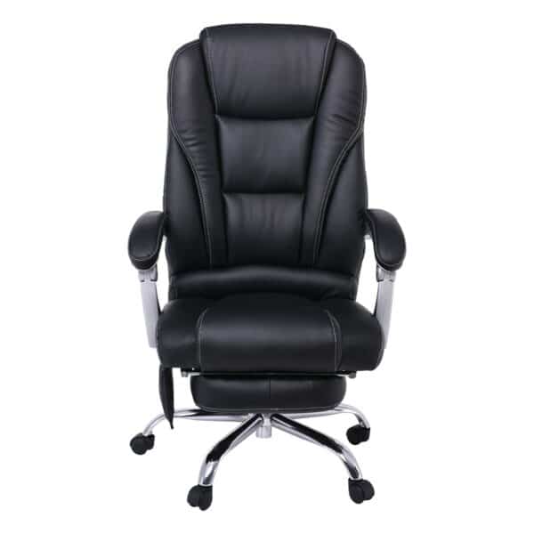 BF8550 Massage Relax Πολυθρόνα Γραφείου Διευθυντή, Βάση Χρώμιο με Υποπόδιο, Pu  Μαύρο 68x64-135x118/127cm - Image 6