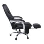 BF8550 Massage Relax Πολυθρόνα Γραφείου Διευθυντή, Βάση Χρώμιο με Υποπόδιο, Pu  Μαύρο 68x64-135x118/127cm - Image 7