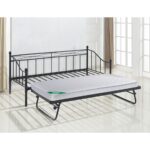 MARIN Set: Daybed (για στρώμα 90x190) + Βοηθητικό Κρεβάτι με Στρώμα 185x85 Μέταλλο Μαύρο Κρεβάτια:198x97x93+185x85x36cm - Image 2