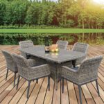 HAVANA Set Τραπεζαρία Κήπου ALU,Wicker Grey Brown-Ανθρακί: Τραπέζι 180x90 + 6 Πολυθρόνες Table:180x90x75 Chair:64x65x85 - Image 2