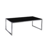 ACTION Τραπεζάκι Σαλονιού - Καθιστικού 120x60cm Inox - Μαυρό Γυαλί 8mm 120x60x45cm - Image 2