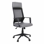 BF2500 Πολυθρόνα Γραφείου Διευθυντή Mesh Μαύρο - Pu Γκρι 58x62x116/126cm - Image 2