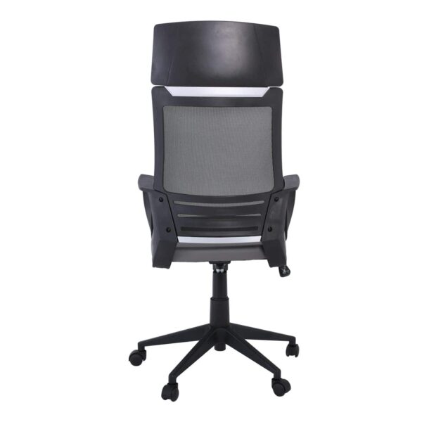 BF2500 Πολυθρόνα Γραφείου Διευθυντή Mesh Μαύρο - Pu Γκρι 58x62x116/126cm - Image 5