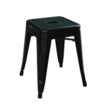 RELIX Σκαμπό Στοιβαζόμενο, Μέταλλο Βαφή Μαύρο 38x38x45cm - Image 2