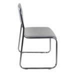 CAMPUS Καρέκλα Επισκέπτη Γραφείου, Στοιβαζόμενη Χρώμιο Μέταλλο, Soft Pu Γκρι 51x49x78cm - Image 3