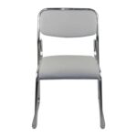 CAMPUS Καρέκλα Επισκέπτη Γραφείου, Στοιβαζόμενη Χρώμιο Μέταλλο, Soft Pu Γκρι 51x49x78cm - Image 4