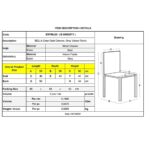 BELLA Καρέκλα Τραπεζαρίας, Μέταλλο Χρώμιο Χρυσό, Ύφασμα Velure Απόχρωση Γκρι 50x56x80cm - Image 3