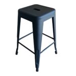 RELIX Σκαμπό Bar H.65cm, Στοιβαζόμενο, Μέταλλο Βαφή Μαύρο Extra Matte 42x42 H.65cm - Image 2