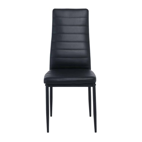 JETTA Καρέκλα Τραπεζαρίας - Κουζίνας, Μέταλλο Βαφή Μαύρο, Pvc Μαύρο, Full K/D - Συσκ.6 40x50x95cm - Image 5