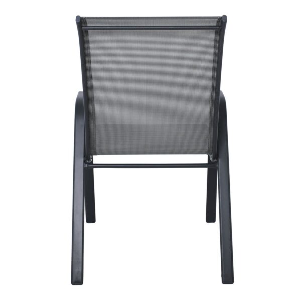 RIO Πολυθρόνα Στοιβαζόμενη Κήπου, Μέταλλο Βαφή Ανθρακί, Textilene Γκρι (4,20kg) 55x74x91cm - Image 5