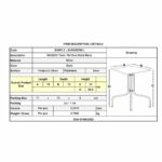 BALENO Τραπέζι Κήπου - Βεράντας, Μέταλλο Βαφή Μαύρο, Γυαλί Tempered 70x70x70cm - Image 3