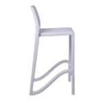 GIANO Σκαμπό BAR με Πλάτη, PP-UV Άσπρο, Στοιβαζόμενο, Ύψος Καθίσματος 75cm 46x47x75/100cm - Image 3