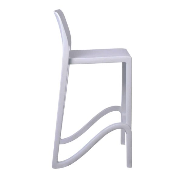 GIANO Σκαμπό BAR με Πλάτη, PP-UV Άσπρο, Στοιβαζόμενο, Ύψος Καθίσματος 75cm 46x47x75/100cm - Image 3