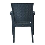 LORA Πολυθρόνα Κήπου Στοιβαζόμενη, PP (Rattan Look) Απόχρωση Ανθρακί 57x57x87cm - Image 4