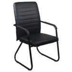 COLLET Πολυθρόνα Γραφείου Επισκέπτη Μέταλλο Μαύρο, Pu Μαύρο 54x60x96cm - Image 2