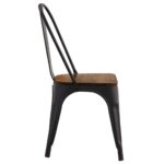 RELIX Wood Καρέκλα Μέταλλο Βαφή Μαύρο Extra Matte, Κάθισμα Dark Oak, Στοιβαζόμενη 45x53x85cm - Image 3