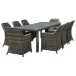 ESPERIA Set Τραπεζαρία Κήπου ALU,Wicker Grey Brown-Ανθρακί: Τραπέζι 230x100 + 8 Πολυθρόνες Τραπ:230x100x78 Πολ:64x68x90cm - Image 2