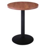 MARCO Τραπέζι Στρογγυλό Επιφάνεια Melamine Καρυδί Βάση Μέταλλο Μαύρο Φ45cm Φ60cm H.74cm - Image 2