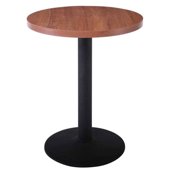 MARCO Τραπέζι Στρογγυλό Επιφάνεια Melamine Καρυδί Βάση Μέταλλο Μαύρο Φ45cm Φ60cm H.74cm - Image 2