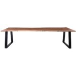 LIZARD-W Τραπέζι Τραπεζαρίας, Μέταλλο Βαφή Μαύρο, Ξύλο Ακακία Φυσικό 300x100x78cm - Image 2
