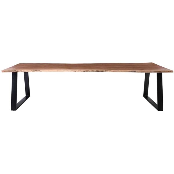 LIZARD-W Τραπέζι Τραπεζαρίας, Μέταλλο Βαφή Μαύρο, Ξύλο Ακακία Φυσικό 300x100x78cm - Image 2