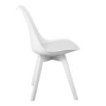 MARTIN Καρέκλα Ξύλο Άσπρο, PP Άσπρο Μονταρισμένη Ταπετσαρία 49x57x82cm - Image 3