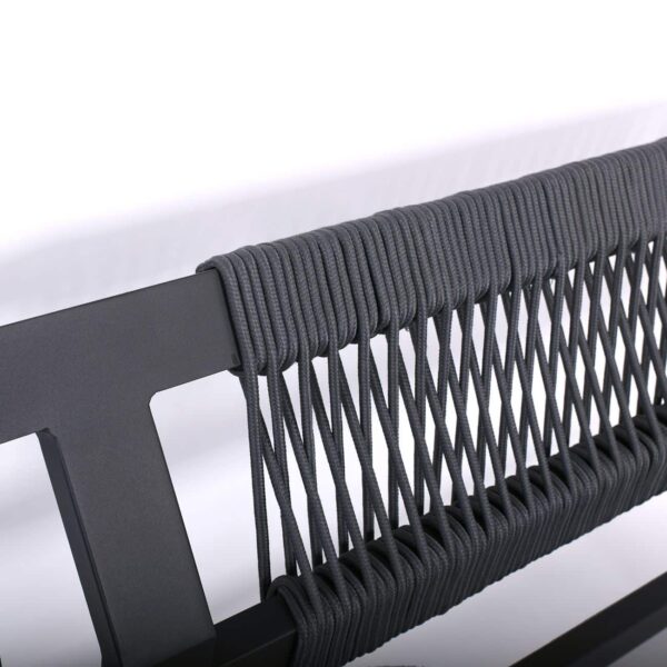 RIVIERA Set Σαλόνι Κήπου ALU: 3Θέσιος+2 Πολυθρόνες+Τραπέζι, Σκελετός & Μαξιλάρια Ανθρακί 120x62x36/184x80x82/68x80x82cm - Image 4