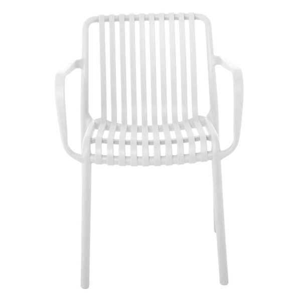 MODA Πολυθρόνα-Pro Στοιβαζόμενη, PP-UV Protection Απόχρωση Άσπρο 57x58x80cm - Image 5