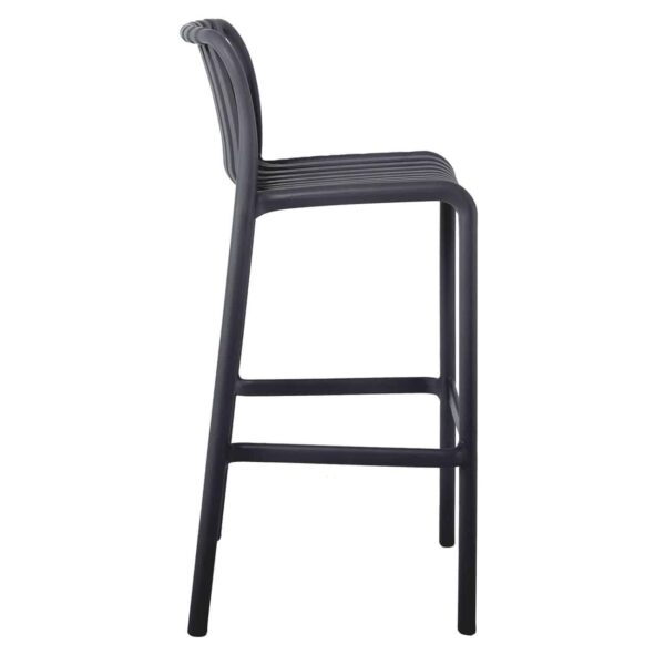 MODA Σκαμπό Bar-Pro Στοιβαζόμενο, PP-UV Protection Απόχρωση Ανθρακί 45x49x75/101cm - Image 3