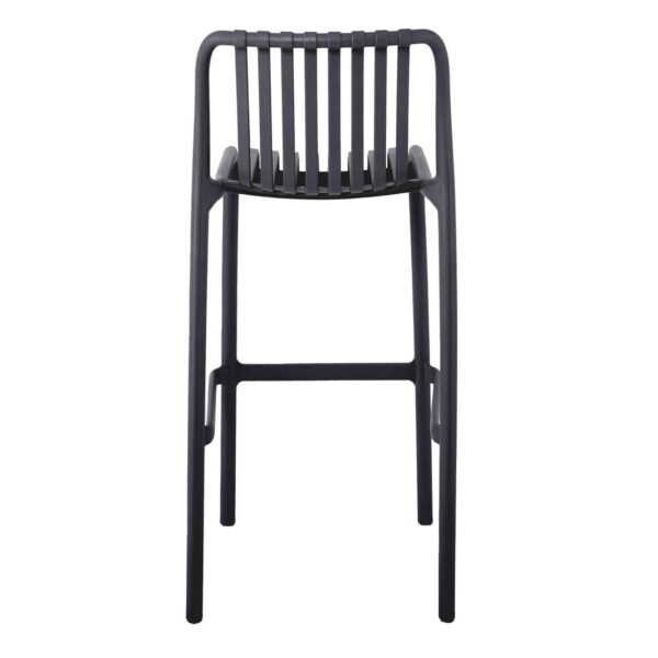 MODA Σκαμπό Bar-Pro Στοιβαζόμενο, PP-UV Protection Απόχρωση Ανθρακί 45x49x75/101cm - Image 4