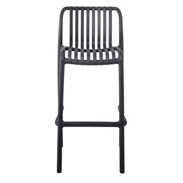 MODA Σκαμπό Bar-Pro Στοιβαζόμενο, PP-UV Protection Απόχρωση Ανθρακί 45x49x75/101cm - Image 5