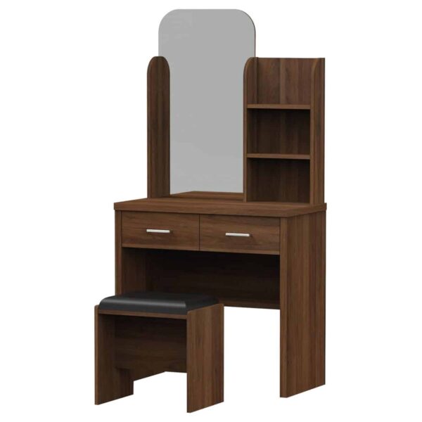 CALIBER Set Τουαλέτα + Σκαμπό Απόχρωση Καρυδί 80x39x155cm - Image 2