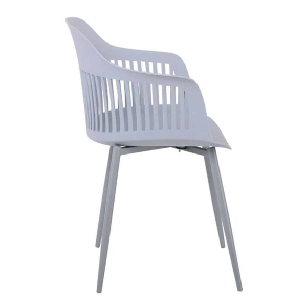 LOUISE Πολυθρόνα Μέταλλο Βαφή Γκρι, PP-UV Γκρι (εκτός συσκευασίας) 59x58x82cm - Image 3