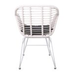 SALSA-W Πολυθρόνα Τραπεζαρίας Κήπου, Μέταλλο Βαφή Άσπρο, Wicker Άσπρο, Μαξιλάρι Μαύρο 55x56x82cm - Image 4