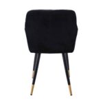 RENA Πολυθρόνα Μέταλλο Βαφή Μαύρο, Ύφασμα Velure, Απόχρωση Μαύρο 53x59x85cm - Image 4