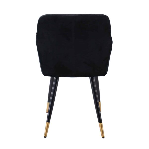 RENA Πολυθρόνα Μέταλλο Βαφή Μαύρο, Ύφασμα Velure, Απόχρωση Μαύρο 53x59x85cm - Image 4