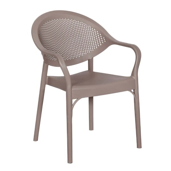 ALBA Πολυθρόνα Κήπου Στοιβαζόμενη, PP-UV Cappuccino 61x57x84cm - Image 2