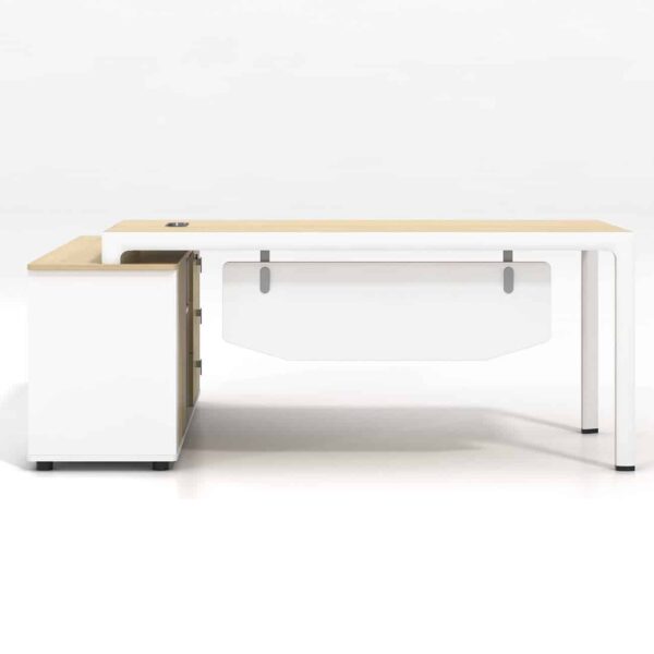 THESIS Γραφείο Αναστρέψιμη Γωνία, Απόχρωση Beech - Άσπρο 160x80x75/160x40x65cm - Image 4