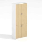 THESIS Ντουλάπα Γραφείου, Δίφυλλο, Απόχρωση Beech -Άσπρο 80x40x200cm - Image 2