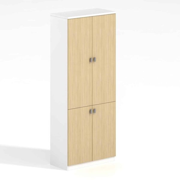 THESIS Ντουλάπα Γραφείου, Δίφυλλο, Απόχρωση Beech -Άσπρο 80x40x200cm - Image 2