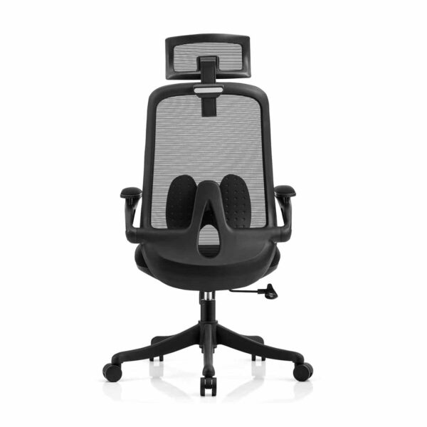 BF3950 Πολυθρόνα Γραφείου Διευθυντή, Mesh Γκρι, Ύφασμα Μαύρο 72x63x113/123cm - Image 4