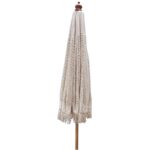 ΟΜΠΡΕΛΑ Ξύλινη Φ250cm, Πλεκτό Μακραμέ Μπεζ Φ250cm (Pole Φ40mm) - Image 3